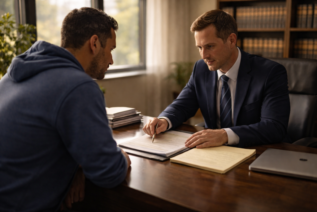 Legal consultation in modern office