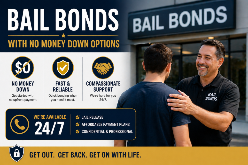 Bail bonds services with no upfront costs