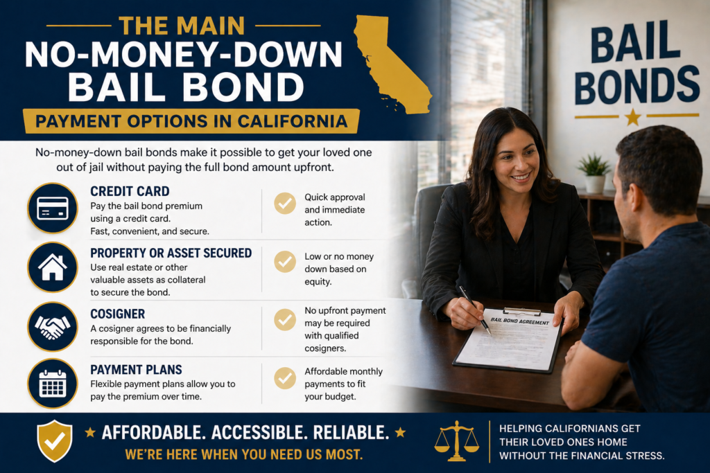No money down bail bonds in California