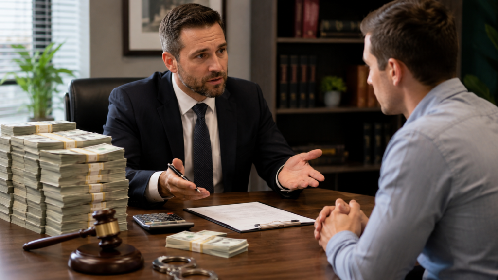 Serious consultation in a legal office